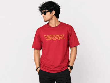 Men's Oversized Graphic Printed Round Neck Half Sleeve Casual Cotton Blend T-Shirt
